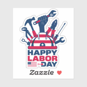 Happy Labour Day, USA Holiday Aufkleber