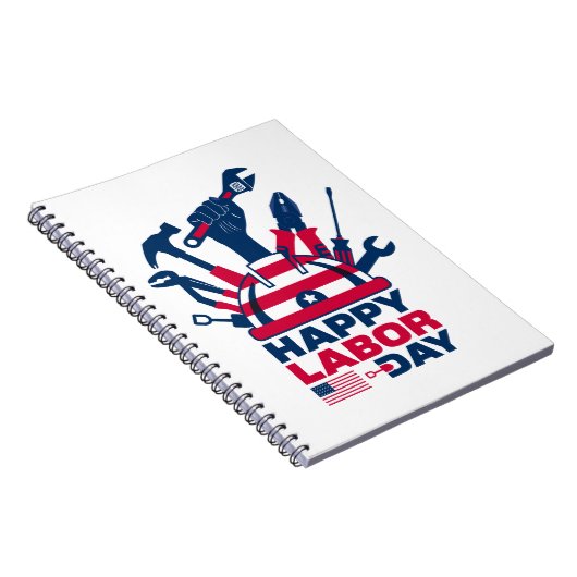 Happy Labour Day, USA Holiday Notizblock (Rechte Seite)