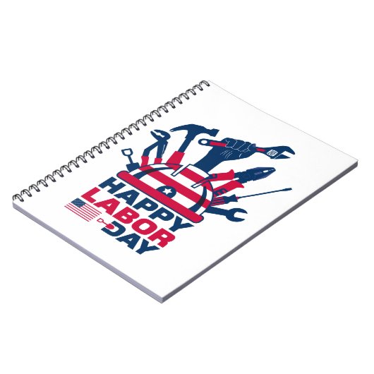 Happy Labour Day, USA Holiday Notizblock (Linke Seite)