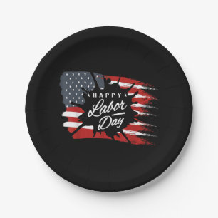 Happy Labour Day verschenken amerikanische Flagge Pappteller