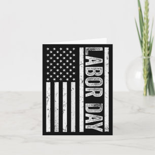 Happy Labour Day Vintag American Flag Patriot Work Karte