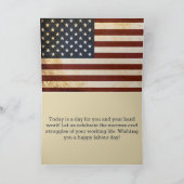 Happy Labour Day Vintage amerikanische Flagge Karte (Innenseite)