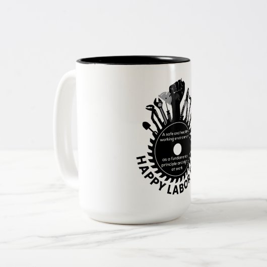 Happy Labour Day Weekend 2023 Zweifarbige Tasse (Vorderseite Links)