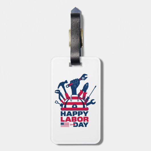 Happy Labour Day Weekend Gepäckanhänger (Rückseite vertikal)