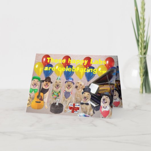 Happy Labrador Birthday Karte (Vorderseite)