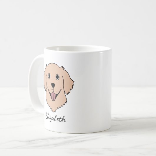 Happy Labrador individuelle Name Kaffeetasse (Vorderseite Links)