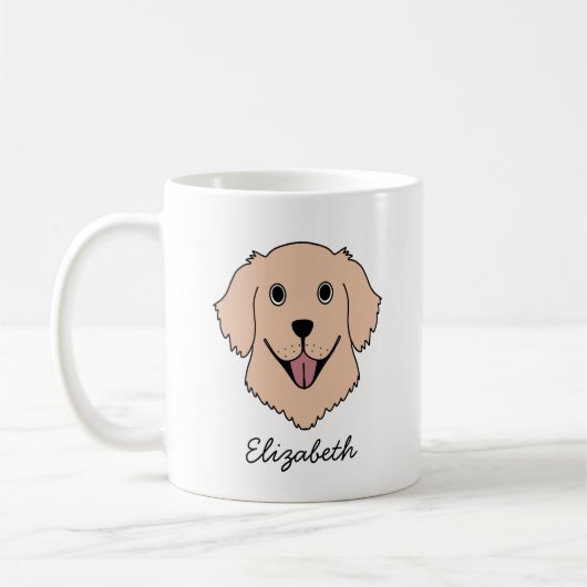 Happy Labrador individuelle Name Kaffeetasse (Links)