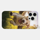 Happy Labrador Puppy Running iPhone Hülle (Rückseite (Horizontal))
