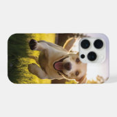 Happy Labrador Puppy Running iPhone Hülle (Rückseite (Horizontal))
