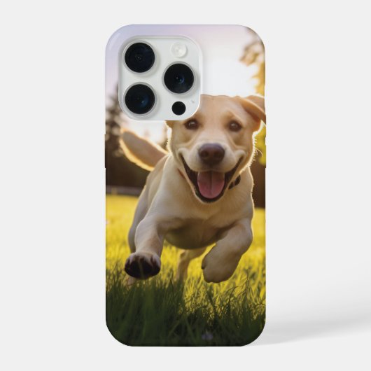 Happy Labrador Puppy Running iPhone Hülle (Rückseite)