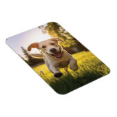 Happy Labrador Puppy Running Magnet (Rechte Seite)