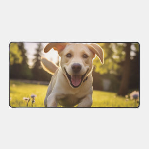Happy Labrador Puppy Running Schreibtischunterlage