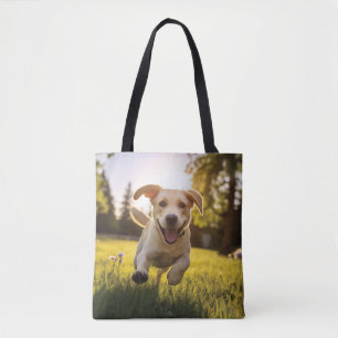 Happy Labrador Puppy Running Tasche