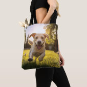 Happy Labrador Puppy Running Tasche (Von Nahem)