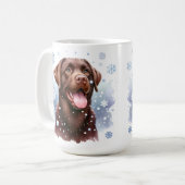 Happy Labrador Retriever Puppy Dodge Weihnachten Kaffeetasse (Vorderseite Links)