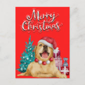 Happy Labrador Retriever Red Holiday Postkarte (Vorderseite)