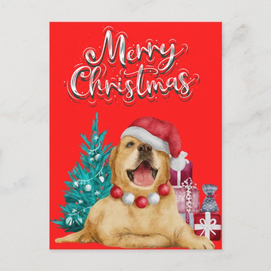 Happy Labrador Retriever Red Holiday Postkarte (Vorderseite)
