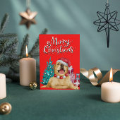Happy Labrador Retriever Red Holiday Postkarte