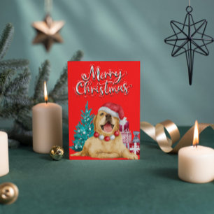 Happy Labrador Retriever Red Holiday Postkarte