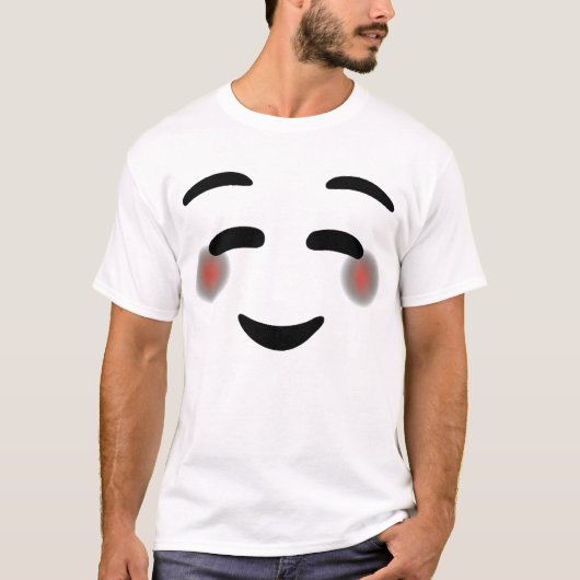 Happy Lächeln Augen Gesicht Blushing Emojis T-Shirt (Vorderseite)