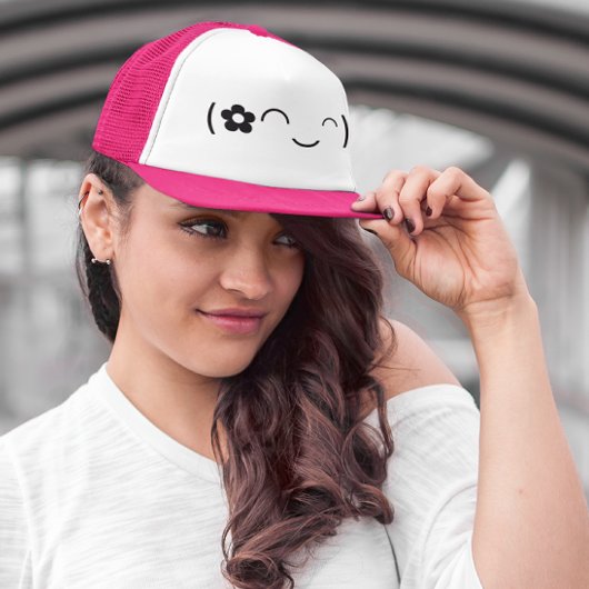 Happy Lächeln Blume Emoticon Truckerkappe