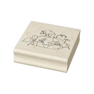 Happy Lächeln Cat Face Pumpkin Rubber Briefmarke Gummistempel