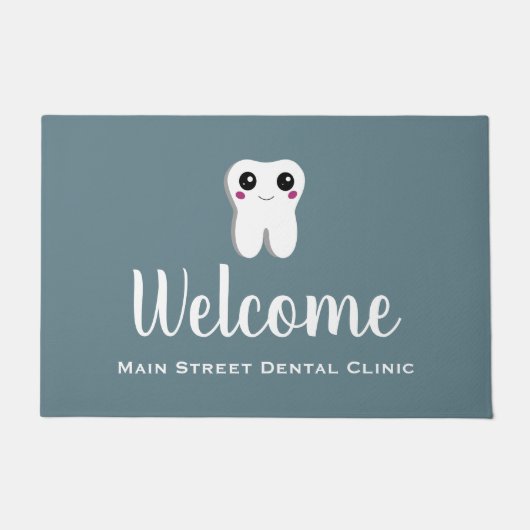 Happy Lächeln Dental Tooth Niedlich Fußmatte (Vorderseite)