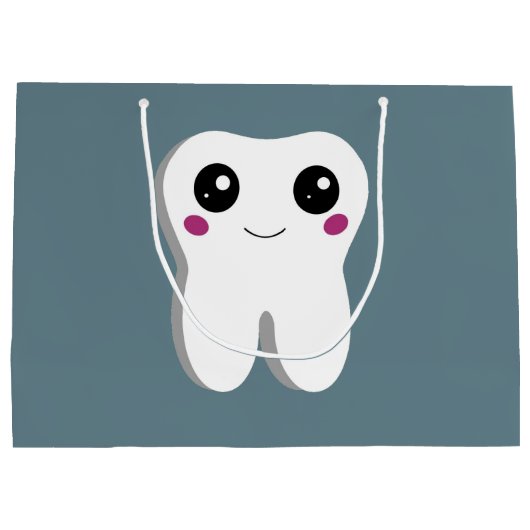 Happy Lächeln Dental Tooth Niedlich Große Geschenktüte (Rückseite)