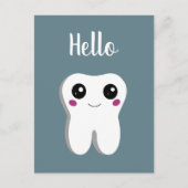 Happy Lächeln Dental Tooth Niedlich Hallo Postkarte (Vorderseite)