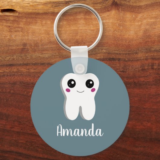 Happy Lächeln Dental Tooth Niedlich Schlüsselanhänger (Vorderseite)