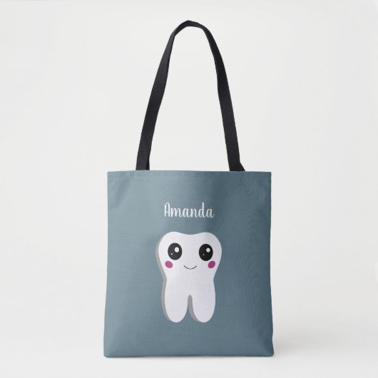 Happy Lächeln Dental Tooth Niedlich Tasche (Vorderseite)