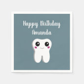 Happy Lächeln Dental Tooth Niedliche Geburtstag Serviette (Vorderseite)