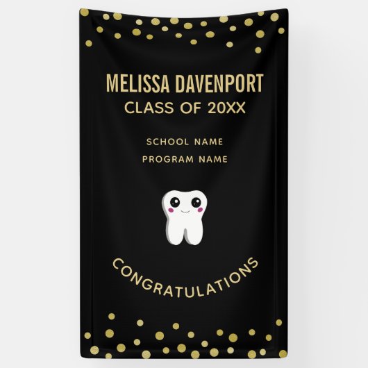 Happy Lächeln Dental Tooth Niedlicher Abschluss Banner (Vertikal)