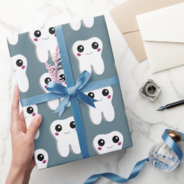 Happy Lächeln Dental Tooth Niedliches Muster Geschenkpapier