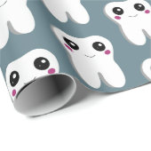 Happy Lächeln Dental Tooth Niedliches Muster Geschenkpapier (Rolleneckpunkt)
