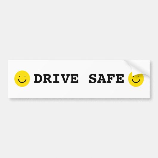 Happy Lächeln Face Drive Safe Friendly Warnung Autoaufkleber (Vorne)