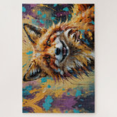 Happy Lächeln Fox-Anstrich Spritzer Puzzle (Vertikal)