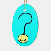 Happy Lächeln Frage Mark Emoji, Kinder Art Keramikornament (Links)