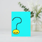 Happy Lächeln Frage Mark Emoji, Kinder Art Postkarte (Stehend Vorderseite)
