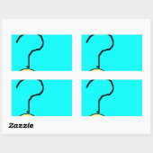 Happy Lächeln Frage Mark Emoji, Kinder Art Rechteckiger Aufkleber (Blatt)