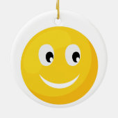 Happy Lächeln Gesicht Keramik Ornament (Hinten)