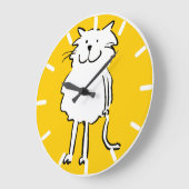 Happy Lächeln Katze als Spaß Cartoon Illustration Große Wanduhr (Winkel)