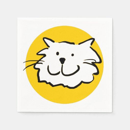 Happy Lächeln Katze. Cat-Themed Serviette (Vorderseite)