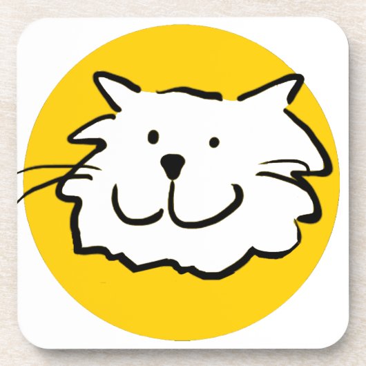 Happy Lächeln Katze. Cat-Themed Untersetzer (Vorderseite)