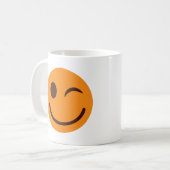 Happy Lächeln Orange Winking Face Kaffeetasse (Vorderseite Links)
