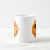 Happy Lächeln Orange Winking Face Kaffeetasse (Mittel)