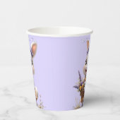 Happy Lächeln Oster Bunny Eggs Lavender Bow Pappbecher (Links)