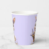 Happy Lächeln Oster Bunny Eggs Lavender Bow Pappbecher (Rechts)