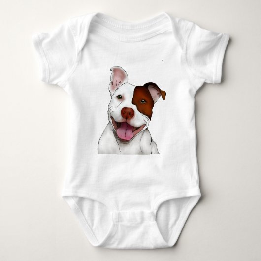 Happy Lächeln Pitbull Baby Strampler (Vorderseite)