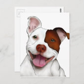 Happy Lächeln Pitbull Postkarte (Vorne/Hinten)